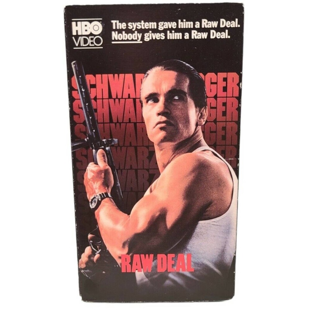 hbo video- raw deal vhs first release arnold schwarzenegger